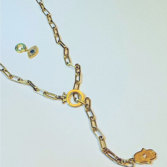 Gorjana lariat style necklace with charm - Picture 1 of 7